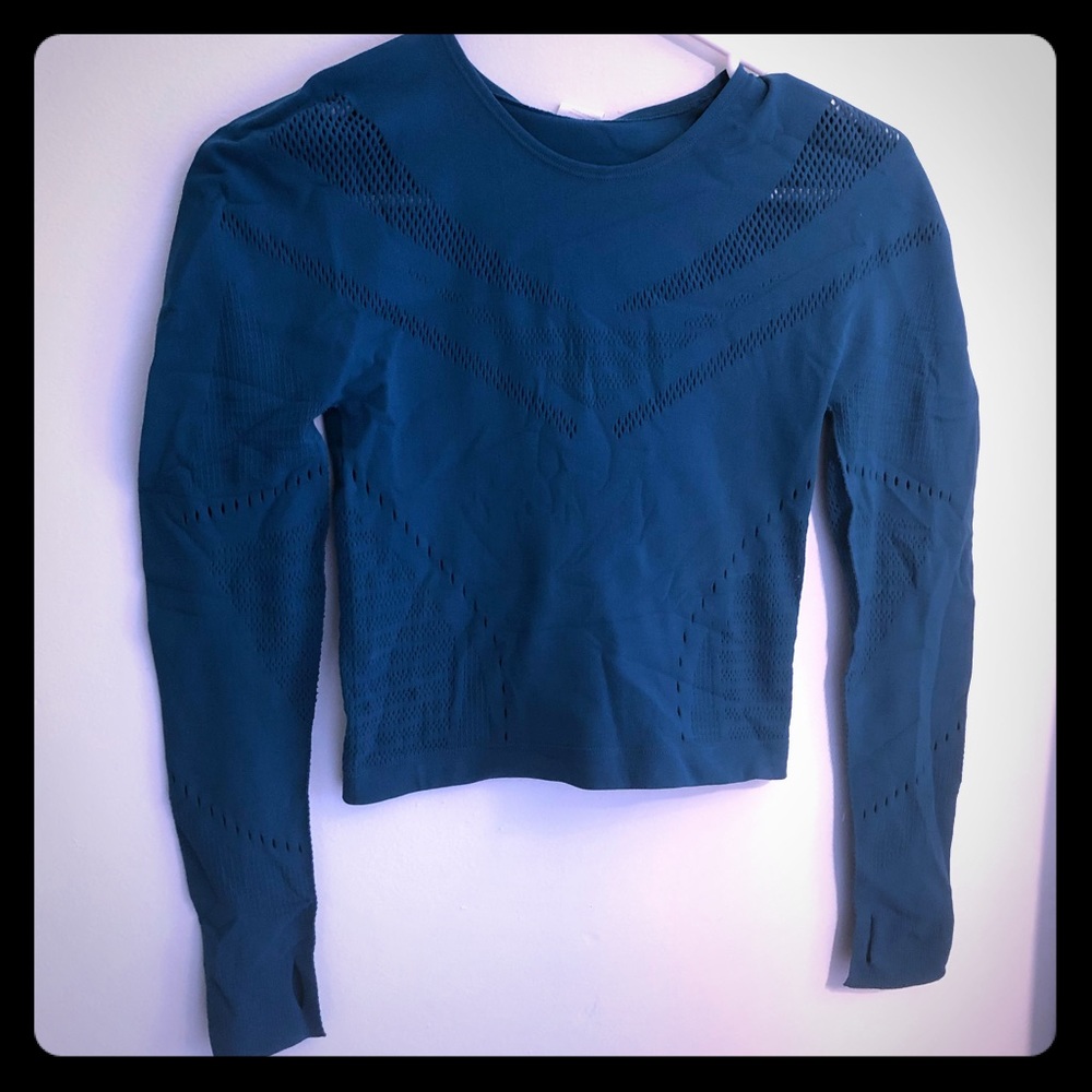 Fabletics Teal Sculptknit Long Sleeve Top